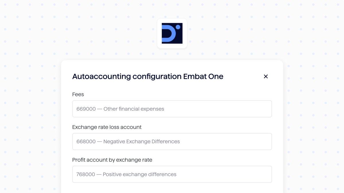 Autoaccounting configuration for Embat payments